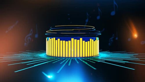 Dynamic Music Equalizer Visualizer with Abstract Glowing Elements