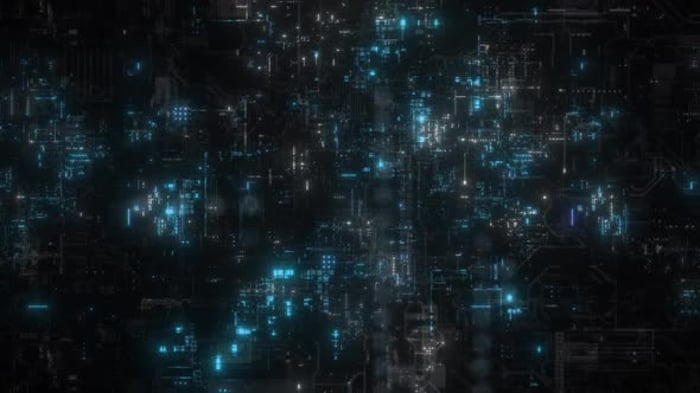 Futuristic Digital Circuit Board Technology Background Loop ...