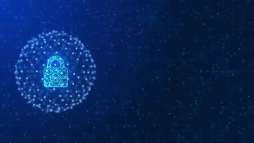 Infinite Cloud Data Security concept with digital locks.