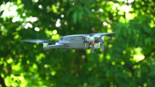 Flying Drone On The Background