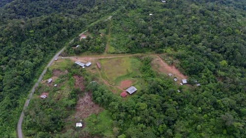 Aerial view of an indigenous community