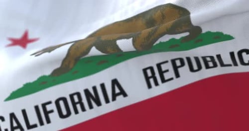 Realistic California Republic Flag Waving Animation