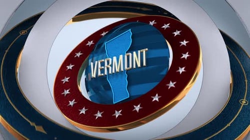Vermont United States of America State Map with Flag 4K