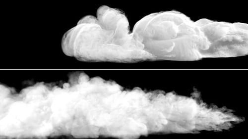 Realistic White Smoke Stream Horizontal Transition Effect