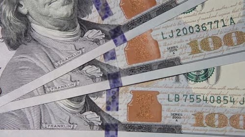 Einhundert-Dollar-Banknoten-Makro.