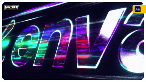 Dynamic Glitch Neon Logo Intro with Cyber Effects