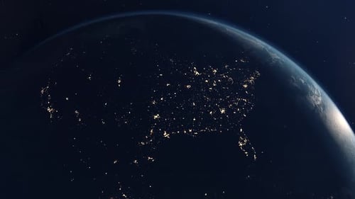 Major Power Outage Across America as Seen from Earth Orbit