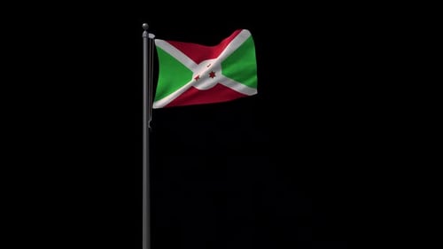 Burundi National Flag Waving in Realistic 3D Animation