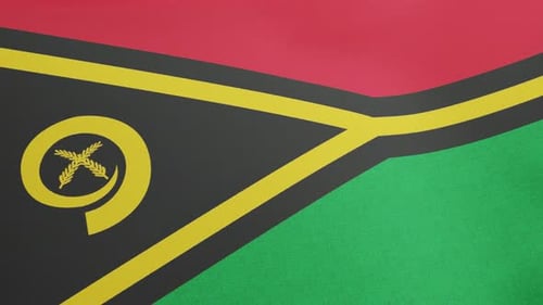 Vanuatu National Flag Waving in Realistic Fabric Animation