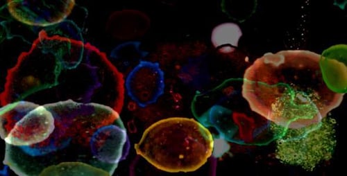 Abstract Liquid Cells and Microorganisms Motion Background