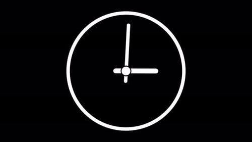 Time lapse 2d clock animated. first spinning clocks hand.