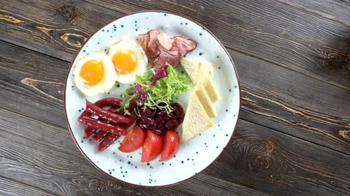 Delicious Breakfast Plate with Eggs and Bacon