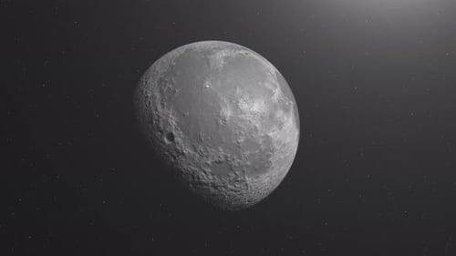 Realistic 3D Moon Rotation in Starry Night Sky