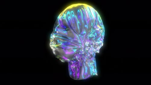 Futuristic Iridescent Head Rotation Loop