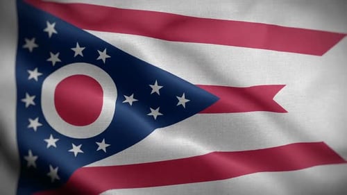 Waving Ohio State Flag Seamless Loop Animation