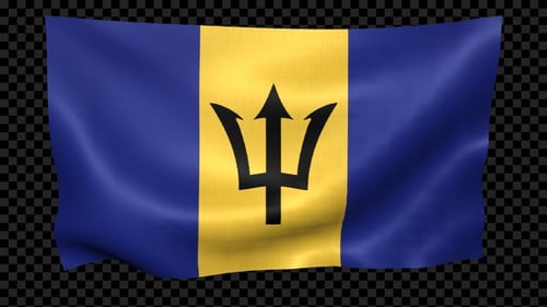 Realistic Waving Flag of Barbados Animation