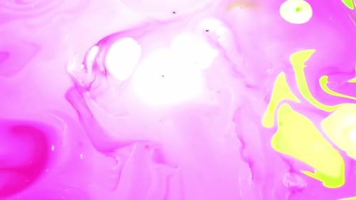 Abstract Fluid Motion with Pink, Green, and White