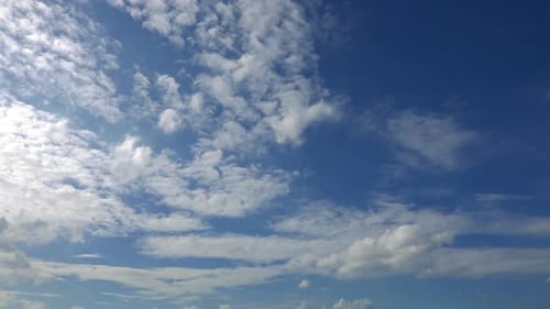 Time lapse of white cloud moving pass around sky background