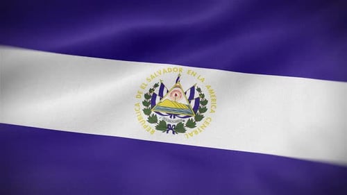 El Salvador National Flag Realistic Waving Loop