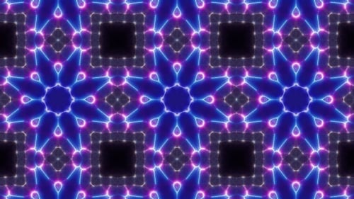 Blinking Lights Neon Kaleidoscope Background Loop 4K 01