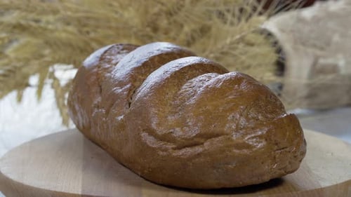 Close Up. . Varieties Fresh Homemade Baked Breads on Table