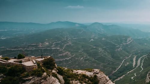 Timelapse Timelapse Of Montserrat Mountains Near Barcelona In Catalonia Spain