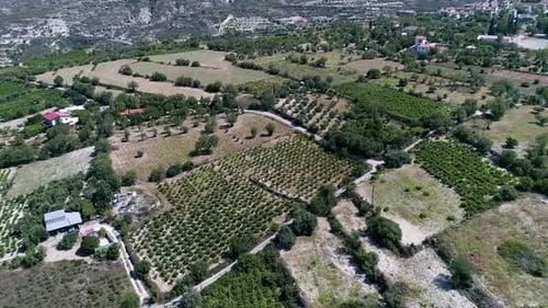Green Mountain European Fields - Farms and Villages Landscape