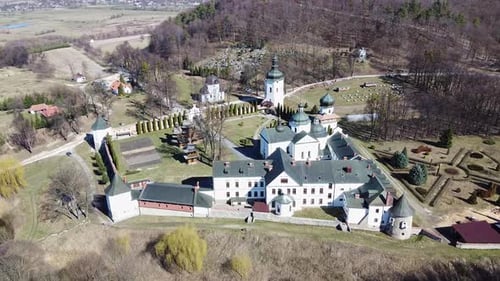 Krehiv Monastery Aerial View Drone, Ukraine
