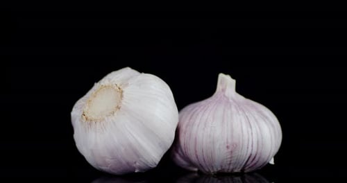 Head of Fresh Garlic Slowly Rotate.