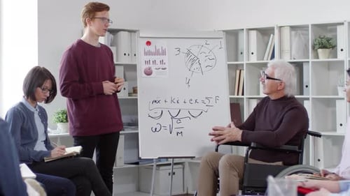 Corporate Training Session with Whiteboard Presentation