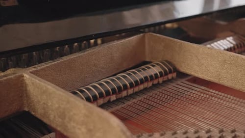 Close Up Inside Piano