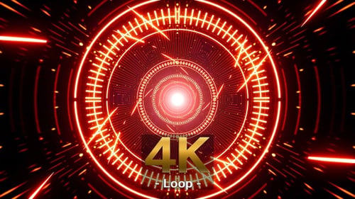 Fliegende Spinlichtpartikel in den Red Tunnel VJ Loop