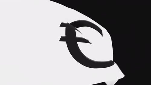 Dynamic Euro Symbol Animation on Waving Cloth