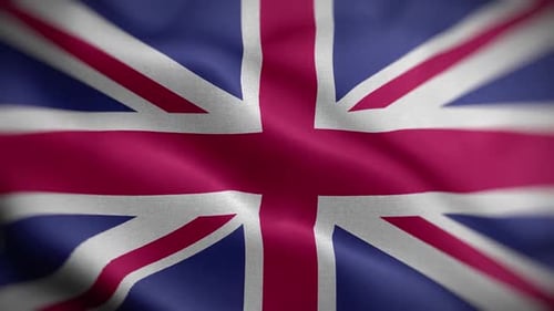 Waving United Kingdom Flag Loop Background Animation