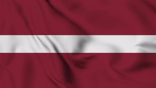 Realistic Waving Latvia Flag Animation Loop