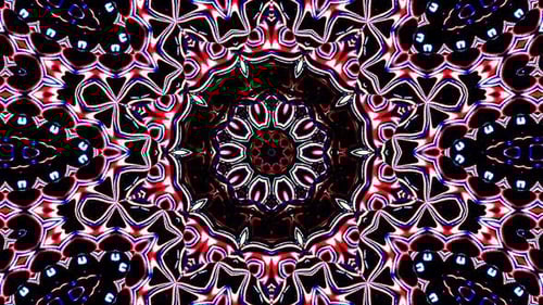 Vibrant Abstract Kaleidoscope Glowing Geometric Pattern Loop