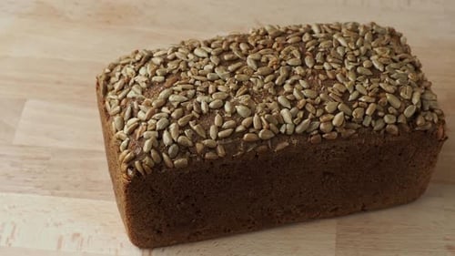 Close-up of Loaf of Sunflower Seed Bread