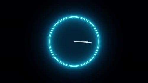 Neon Blue Clock Countdown Time Animation