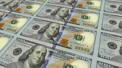 Billetes de 100 dólares frente