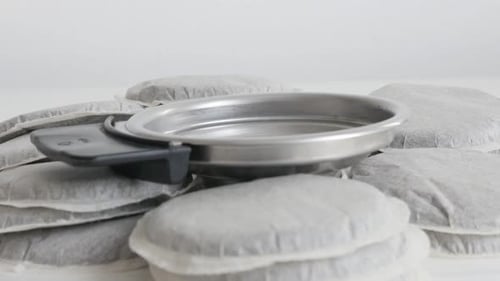 Espresso Filter and Coffee Pods Close Up