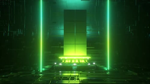 Pixel Animation of Ethereum Coin Symbol Logo in High Resolution with Neon Lighting