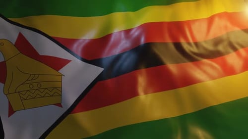 Realistic Waving Flag of Zimbabwe Seamless Loop Animation