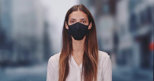 Woman Wearing Face Mask Close Up