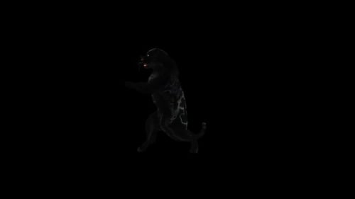 Animated 3D Black Panther Character Posing