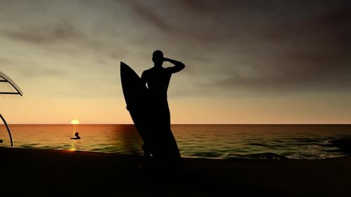 Surferman am Strand