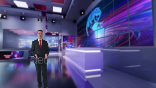 3D Virtual Tv Studio News B907