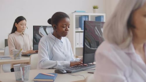 Young African Woman Working in Helpdesk