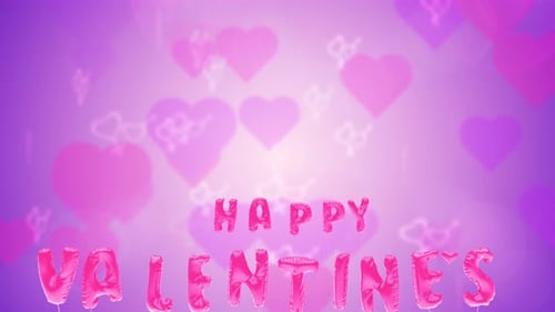 Les ballons texte de la Saint-Valentin volent sur fond violet