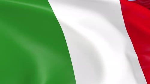 Waving Italian Flag in Realistic Wind