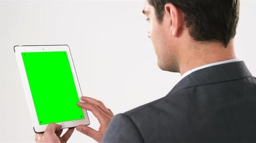 Businessman using digital tablet